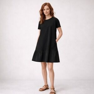 COS Oversized Black T-Shirt Dress Size  XS
